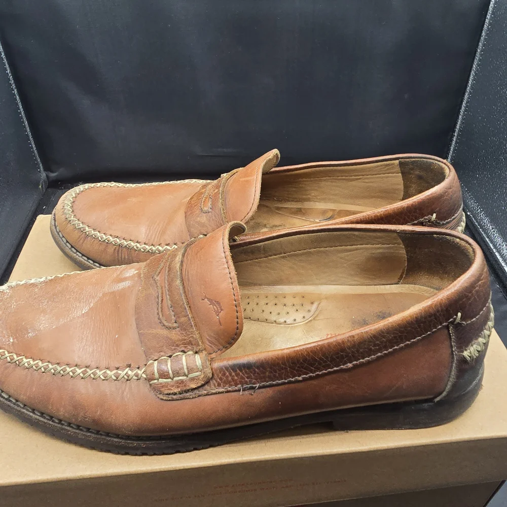 Tommy Bahama Tan Leather Slip-On‎ Loafers